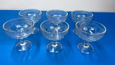 Buy Desert Bowls X 6 Fruit Design Sundae Ice Cream Stem Large Pudding Glasses • 18.54£