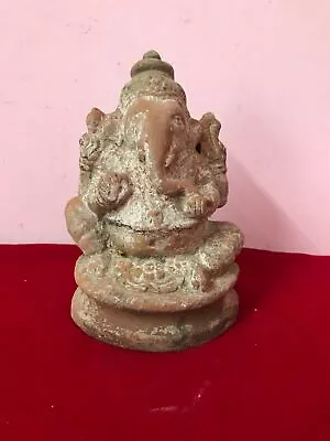 Buy Hindu Lord Ganesh Ganapathy Idol Statue Vintage Old Pottery Terracotta Mud D66 • 92.68£