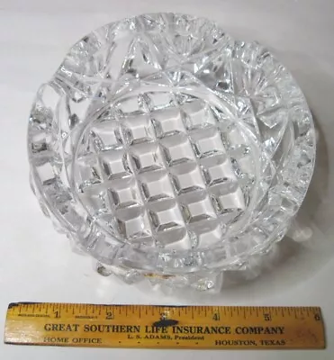 Buy Vintage Clear 5  Round Diamond Bottom Glass ASHTRAY Pressed Glass • 9.43£