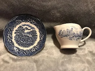 Buy Barratts Of Staffordshire Blue & White Jug & Saucer • 3.50£