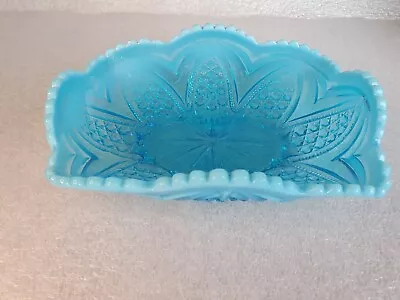 Buy Victorian Blue Pearline Pressed Glass Dish - Rd.304505 Greener & Co - Opalescent • 15£