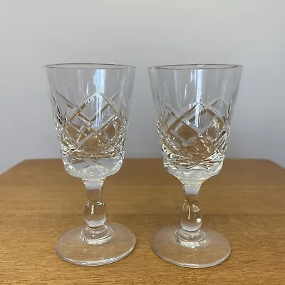 Buy Royal Brierley Crystal Wine Glasses Goodwood Pattern Signed B125 • 22.99£
