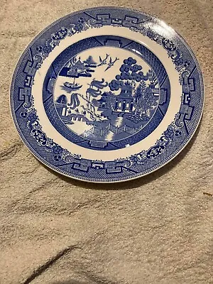 Buy Willow Pattern Dinner Plate 10.5” Blue And White Tableware • 9£