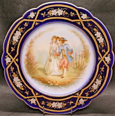 Buy 1771 Sèvres Handpainted 9.5  Antique Porcelain Louis XV Floral Courtship Plate • 708.85£
