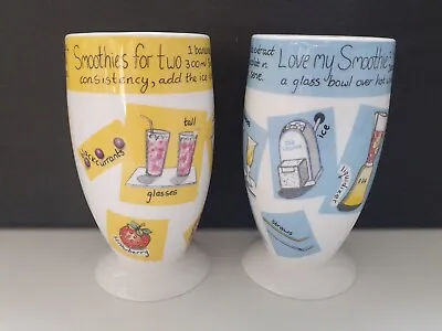 Buy 2 X Hudson Middleton  Smoothie Mugs Love My Smoothie & Smooties For Two  13cm • 13.99£