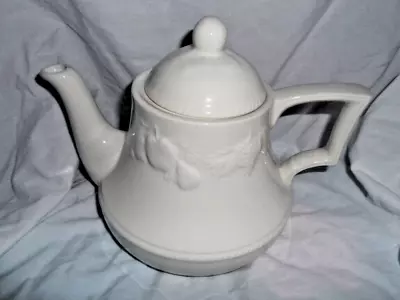 Buy BHS Lincoln White Ceramic Tea Pot Fruit Decoration 18cms High • 7.99£