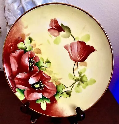 Buy Antique Haviland France Limoges Poppies Cabinet Plate Hand Painted Artist Signed • 61.67£