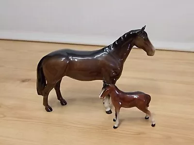 Buy Vintage Beswick 1484 Huntsman's Horse Figurine In Gloss Finish + Free Foal  • 34.99£