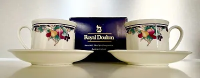 Buy Royal Doulton X2 Cup + Saucer Porcelain Fine China - Autumn's Glory 1991 • 12£