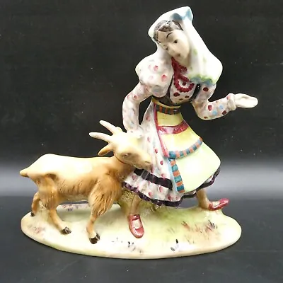 Buy Rare Vintage Beswick 1234 Italian Girl Leading A Goat Figurine • 149.99£