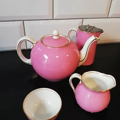 Buy Vintage Aynsley  China  Pink & Gold Tea Pot   Set   C1925  • 125£