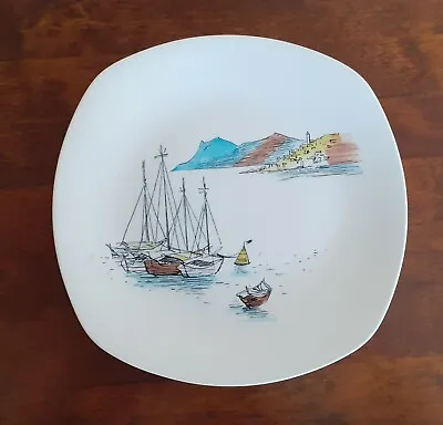 Buy Midwinter FASHION SHAPE 9  Lunch Plate - CANNES By Hugh Casson 1960s • 8.99£