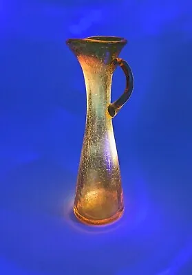 Buy Kanawha Amber Crackle Glass Vase/Pitcher #6-8H, Cadmium UV Glow • 33.31£