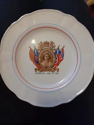 Buy Washington Pottery England Queen Elizabeth II Coronation Plate,  June 2nd 1953 • 5.45£