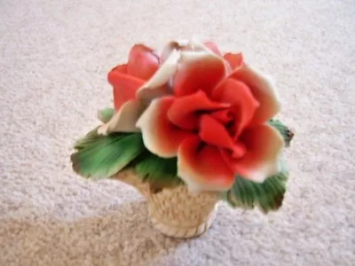 Buy  Capodimonte Italy Porcelain  China Flower-ROSES In Vase  • 15£