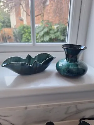 Buy VINTAGE BLUE MOUNTAIN POTTERY  ● Vase And Dish • 15£