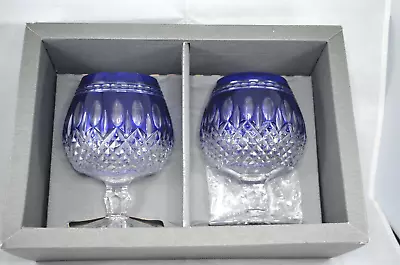 Buy Two Waterford Crystal Clarendon Cobalt Blue Brandy Glasses - Boxed • 250£