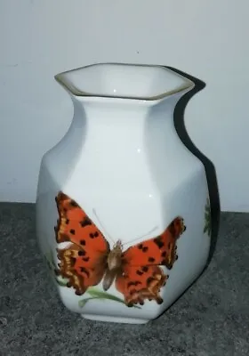 Buy Vintage Royal Worcester C51 Butterfly Small Hexagonal Bud Posy Vase • 5.95£