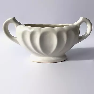 Buy Vintage Dee Cee White Stoneware Mantel Vase Planter 2 Handle 1930s Art Deco • 20£
