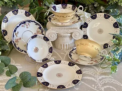 Buy Antique Cauldon Teacups; Tea Plates & Mis-Match Saucers X Three Trios • 45£