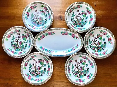 Buy 7x MADDOCK England Round & Oval Fruit/Dessert Bowl Or Plate INDIAN TREE _EUC • 28.44£