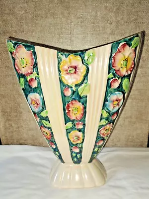 Buy Rare Arthur Wood Art Deco Lustre Poppies, Fan Shaped Vase • 25£