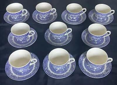 Buy Choice Of 10 Willow Pattern Cups+Saucers, English Ironstone Tableware 1970s  • 6£