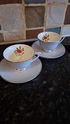 Buy Royal Doulton Tea Cup And Saucer X2 'Chateau Rose' Vintage Fine Bone China • 12£