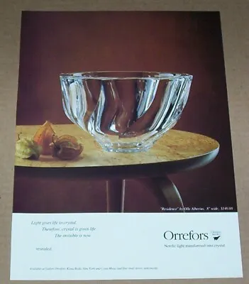 Buy 1992 Print Ad - Orrefors Crystal Glass Olle Alberius Bowl Glassware Advertising • 6.64£