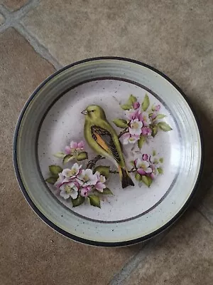 Buy Purbeck Pottery Bird Plate  Greenfinch On Cherry Blossom. Collectable. Vintage. • 8.99£
