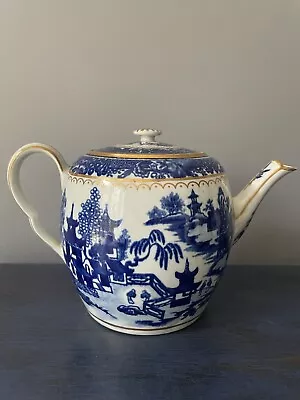 Buy Early Antique Worcester Oriental Temple Barrel Teapot 1785 • 60£