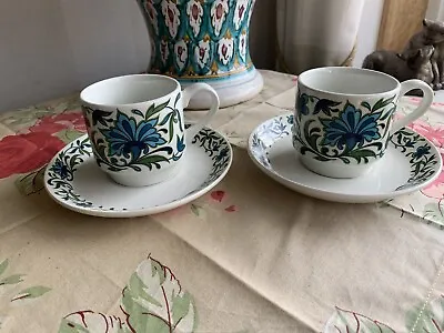 Buy Vintage Retro Midwinter Pottery Spanish Garden Pattern Cup And Saucer X 2 Pair • 12£