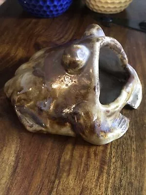 Buy Vintage Open Mouth Brown Studio Pottery Frog Ashtray - • 12.50£