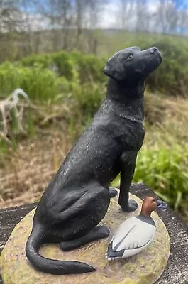Buy Franklin Mint “Ready To Retrieve” Black Labrador Dog. Fine Porcelain Figurine • 14£