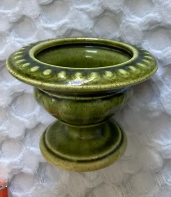 Buy Vintage Holkham Green Majolica Glaze Small Urn Pot Norfolk Pottery Gift! • 7.70£