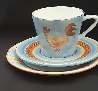 Buy Jersey Pottery TRIO, Chicken Decorated CUP SAUCER  & SIDE PLATE  • 14£