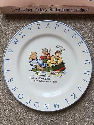 Buy Lord Nelson Pottery Childrens Alphabet Rub A Dub Dub Collector Plate • 12.99£