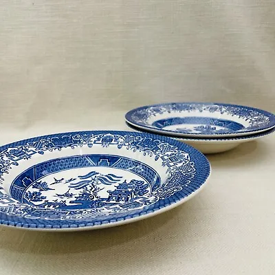 Buy Old Willow Bowl Blue White English Ironstone Large Serving Dish L 22cm X 7cm • 15.96£