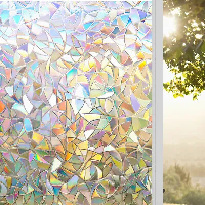 Buy Rabbitgoo Rainbow Frosted Window Film Privacy Stained Cling Static Glass Sticker • 8.99£