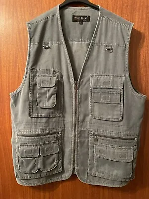 Buy Men’s Utility Ware Vest, Fishing Waistcoat With Multi Pockets Size L Blue • 19.99£