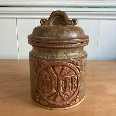 Buy Vintage 70s Pottery Stoneware Coffee Jar Retro Storage Canister • 14.99£