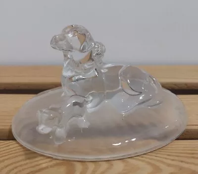 Buy Glass Dog And Puppies Ornament Figurine - Oval Jar Lid Without Jar • 0.99£