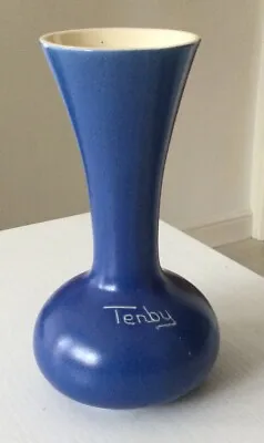Buy Vintage Devon Ware Pottery Blue   Vase 9inch : Tenby • 10.99£
