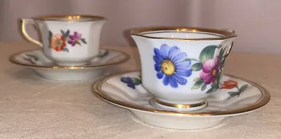 Buy Pair Antique Royal Copenhagen Porcelain Demitasse Cup And Saucer 4 Pieces  • 70.87£