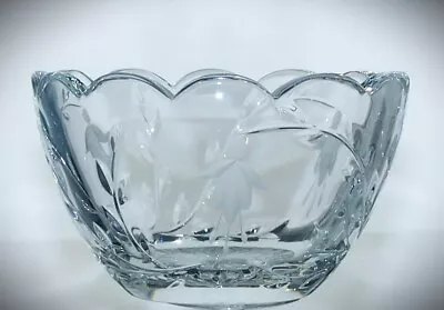 Buy STUART Lead Crystal CASCADE Fuchsia Cut Glass Petal Bowl Trinket Dish - 13cm • 10£