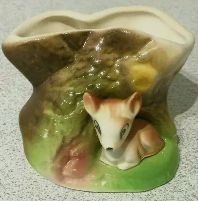 Buy Vintage Eastgate Withernsea Fauna Pottery - Fawn Tree Trunk Flower Posy Vase  • 5£