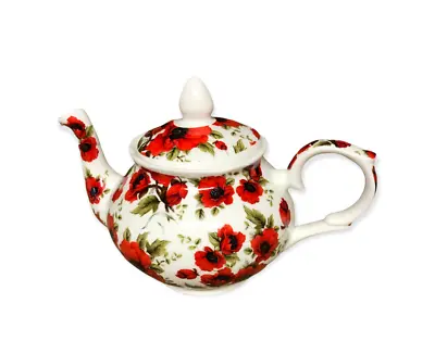 Buy Poppy Flower Teapot Fine Bone China 21 Fluid Ounce 2 Mug Capacity Kitchen • 14.75£