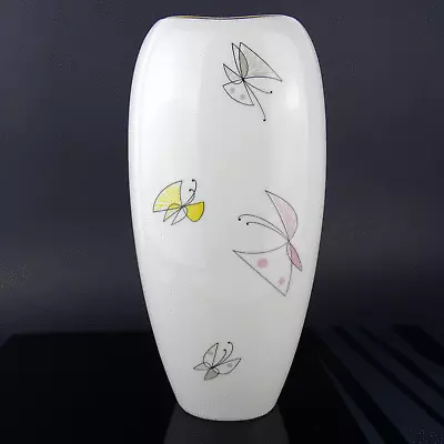 Buy Vtg. Handpainted Butterfly Porcelain Vase By Thomas Rosenthal Germany 1950s #1 • 189.75£