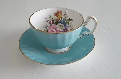Buy Aynsely Fine Bone China Cup And Saucer In Floral Sprays Pattern By F Howard • 15£