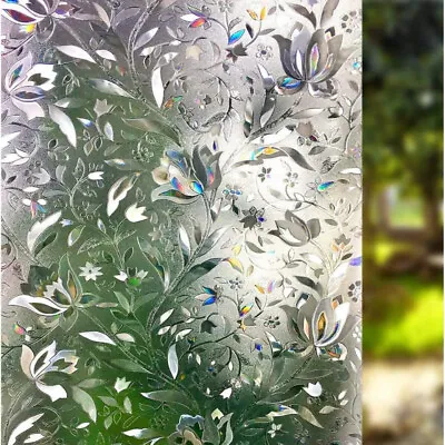 Buy 3D Window Film Sticker Privacy Flower Frosted Decorative Stained Glass Sticker • 16.99£